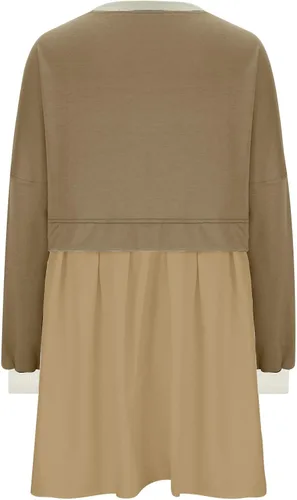 Vista 6 de Womens Fall Dresses Oversized Crew Neck Sweatshirt Dress Long Sleeve Drop Shoulder Pullover Pleated Mini Dress Tops