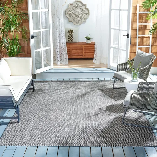Vista 46 de SAFAVIEH Alfombra Lavable para Exteriores Colección Courtyard - 2'3" x 5', Azul Aqua y Gris, No Desprende Pelusa y Fácil Limpieza, Ideal para Patio