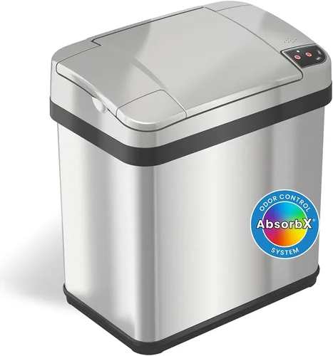 Vista 9 de iTouchless - Bote de basura de 15 litros / 4 galones de acero inoxidable con sensor de apertura de alas para baño, operación automática sin
