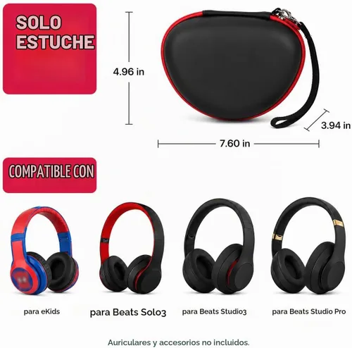 Vista 2 de ANKHOH Funda de auriculares para niños eKids, para auriculares Beats Solo4, color negro