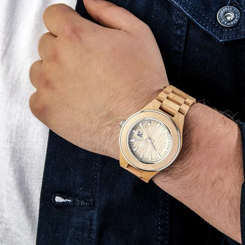 Vista 5 de EARTH WOOD Reloj de pulsera Cherokee con fecha ampliada