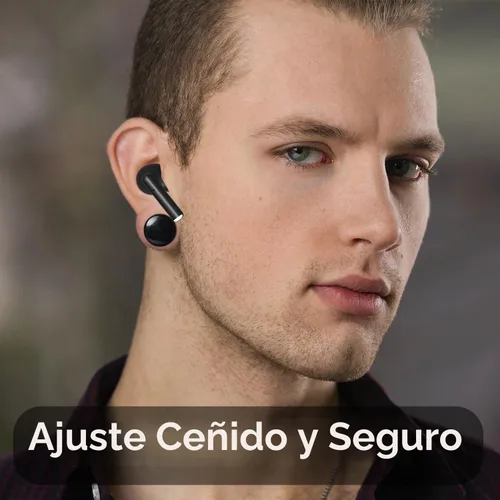 Vista 9 de Auriculares inalámbricos con funda de batería LCD, mini auriculares Negro