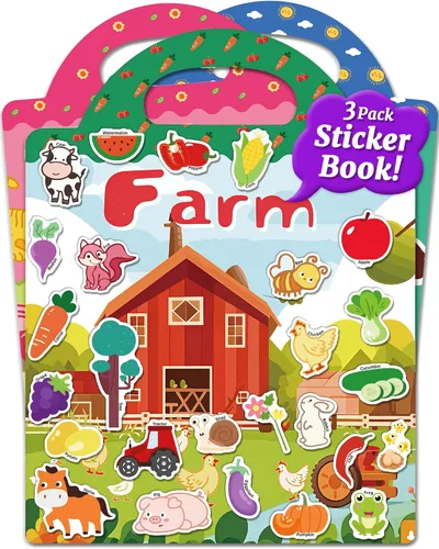 Vista 32 de Benresive - Libros de calcomanías reutilizables para niños de 2-4, libros de calcomanías para niños pequeños 1-3 y 2-4, juguetes de viaje Animal