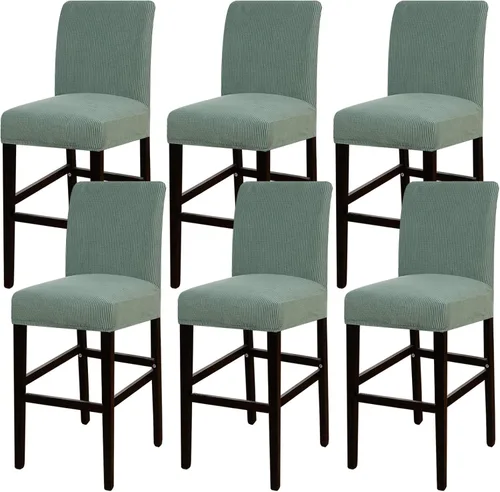 Vista 21 de Funda elástica para taburete de bar, taburete de mostrador, funda para silla de pub para comedor, cafetería, funda protectora para taburetes de bar