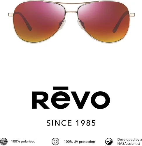 Vista 2 de Revo Relé de gafas de sol Lente polarizada para mujer con marco de aviador de metal medio
