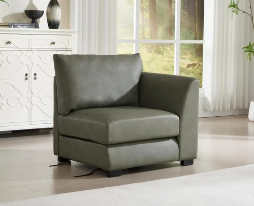 Vista 9 de EALSON Sofá modular seccional asiento medio sofá modular de piel sintética Asiento individual pieza seccional con funda extraíble marrón