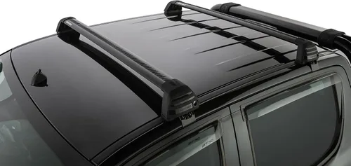 Vista 3 de Kit completo de portaequipajes de techo compatible con Ford F150 de 2 puertas Super Cab 2015 a 2020 con 2 barras Vortex montaje empotrado sin