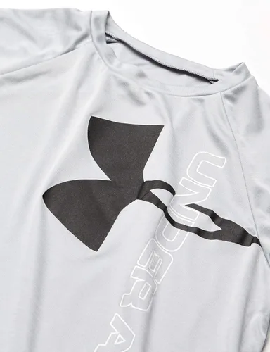 Vista 3 de Under Armour - Camiseta híbrida con logotipo, para niño