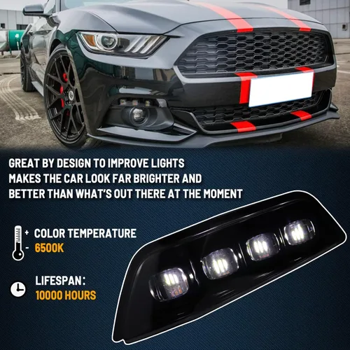 Vista 3 de Switchback Lámpara LED de Niebla Frontal Blanca/Ámbar de Marcha Diurna Secuencial con Función de Señal de Giro Intermitente Accesorios para Ford