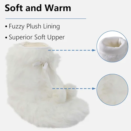 Vista 4 de Pantuflas de forro polar para mujer, botas antideslizantes para interiores