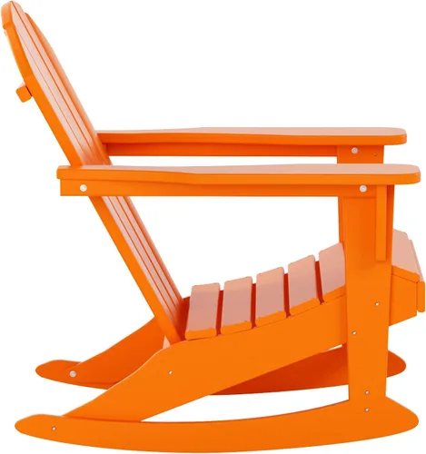 Vista 94 de WestinTrends Silla mecedora Malibu de poliéster para exterior/patio Adirondack, Negra