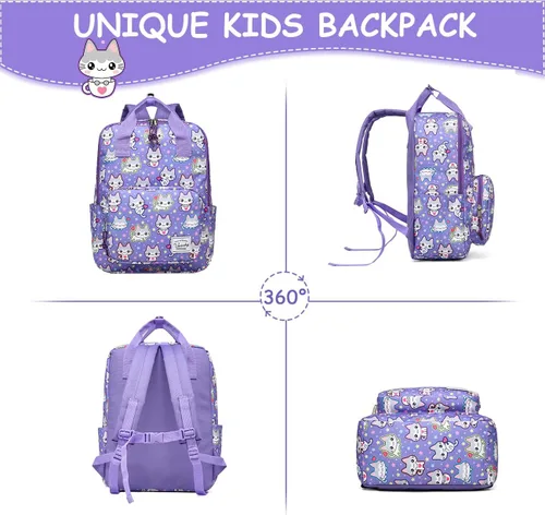 Vista 6 de VASCHY Mochilas de dinosaurio para niños, mochila preescolar ligera para niños pequeños