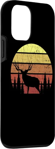 Vista 3 de iPhone 12 Mini Mule Caza de ciervos - Retro Sunset Hunter Outdoorsmen Estuche de regalo