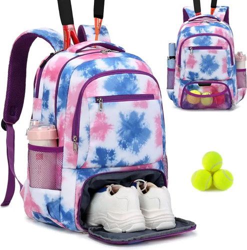 Vista 9 de ACESAK Mochila de Tenis Bolsa de Tenis para Mujeres Hombres - Bolsa de Tenis Capacidad para 2 Raquetas, Bádminton Squash, Paletas Pelotas Pickleball