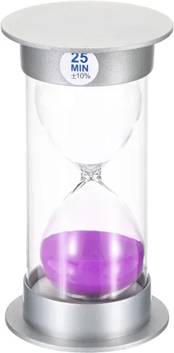 Vista 6 de PATIKIL Temporizador de arena de 25 minutos, reloj de arena con cubierta de plástico, vidrio de arena para juegos, cocina, recuerdos de fiesta, Azul