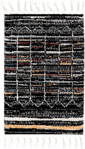 Vista 3 de Unique Loom Aramis Collection - Alfombra rectangular de 2 pies x 3 pies 1 pulgadas, color negro