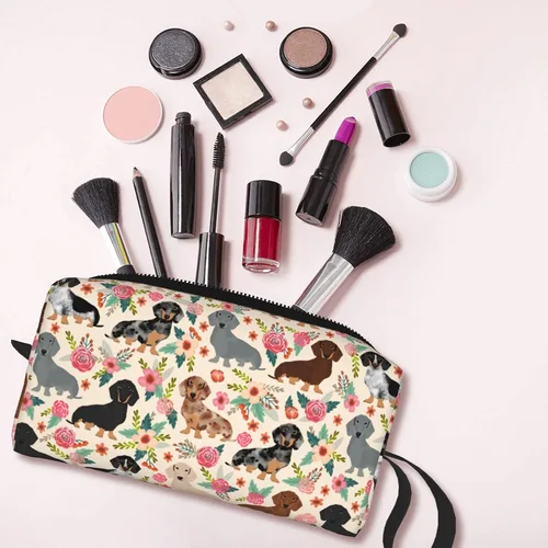 Vista 6 de YISHOW Divertida bolsa de maquillaje adorable bolsa de cosméticos de viaje, estuche organizador de artículos de tocador, regalo para mujeres