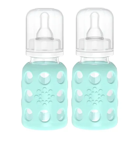 Vista 20 de Lifefactory Biberón de vidrio sin BPA Funda protectora de silicona Paquete de 2 de 4 onzas melón, plátano