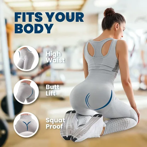 Vista 2 de Leggings de yoga de cintura alta para entrenamiento control de abdomen pantalones de yoga a prueba de sudor pantalones de yoga de nailon y elastano