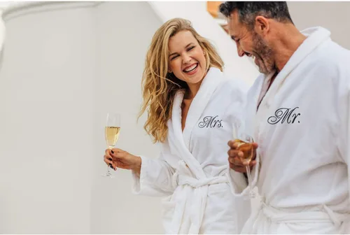 Vista 5 de Romance Ayudantes MrMrMrs_Terry_Shawl_Robes_Colors