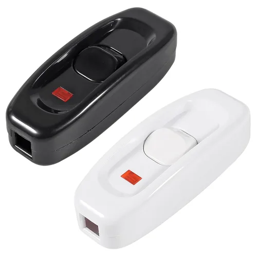 Vista 13 de 2 interruptores de cable en línea, AC120V 10A, 250V 6A, interruptor de control de lámpara de encendido y apagado para dormitorio, lámpara de mesa