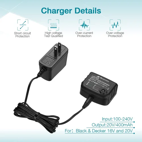 Vista 5 de LBXR20 20V 4.0Ah Reemplazo para batería de litio Black and Decker 20V LB20 LBX20 LBXR20-OPE LBXR2020-OPE LB2X4020-OPE LBXR20B-2 LST220 LST300