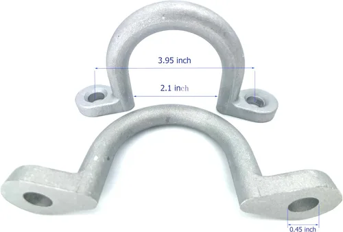 Vista 5 de Anillo en D de aluminio de 2 pulgadas para amarre de remolque (2 unidades), anillo de cuerda de amarre atornillado para remolques de caballos, carga