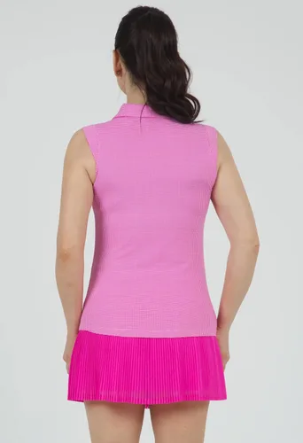 Vista 5 de IBKUL Athleisure Wear - Polo sin mangas con protección solar UPF50+ Icefil Cooling Tech Mini Check - 14754