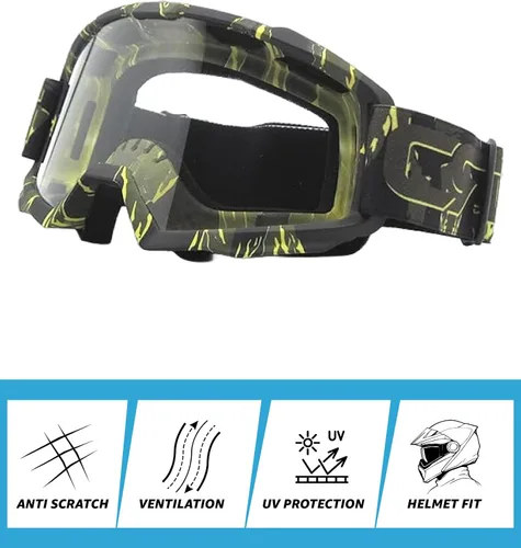 Vista 2 de CRG Sports Gafas de motocicleta ATV Dirt Bike Off Road Racing Motocross gafas para hombres, mujeres y adultos
