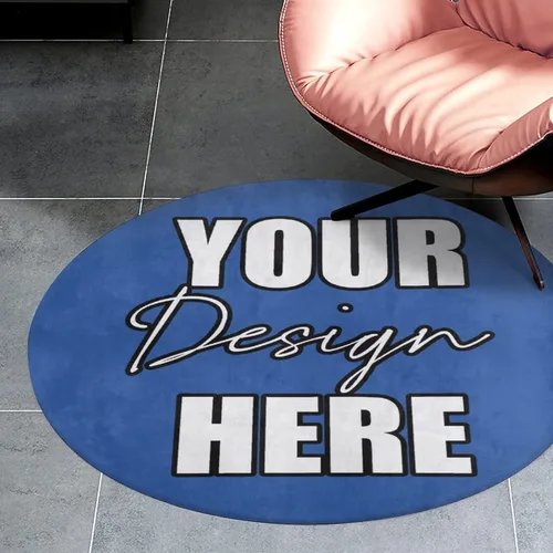 Vista 2 de Alfombra redonda personalizada para añadir tu propio texto/imagen/logotipo/foto, tapete antideslizante personalizado para puerta, alfombra de área