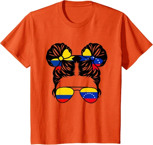 Vista 34 de Camiseta Half Colombian Half Venezolan Girl Colombia Kids Heritage, Gris