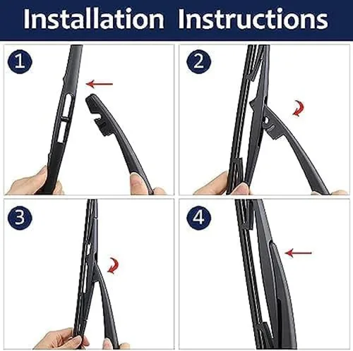 Vista 7 de Limpiaparabrisas trasero y brazo de limpiaparabrisas para Nissan Marzo Hatchback 2010-2015 12" limpiaparabrisas trasero