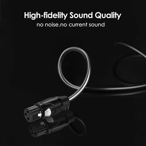 Vista 7 de Twozoh Cable XLR Hembra a TRS de 1/4 Pulgada (6.35mm), Cable de Micrófono XLR a Jack de Cuarto de Pulgada Equilibrado 1 Pie (Profesional/HiFi)
