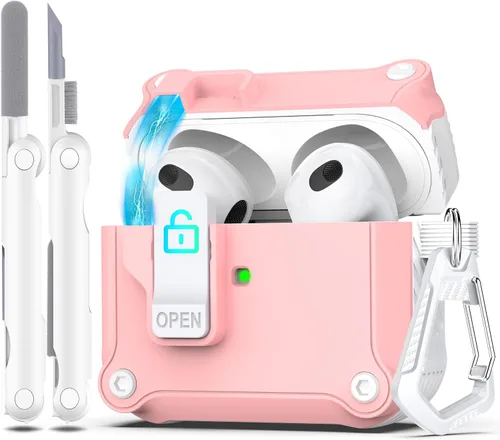 Vista 169 de R-fun Funda de carga compatible con AirPods de 2ª generación 2019, 1ª generación 2016, protección completa contra caídas, tapa desplegable