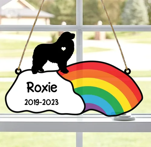 Vista 108 de LOVELYPOD Rainbow Bridge - Regalos conmemorativos para mascotas, regalos conmemorativos para perros afganos por pérdida de sabueso afgano, regalo