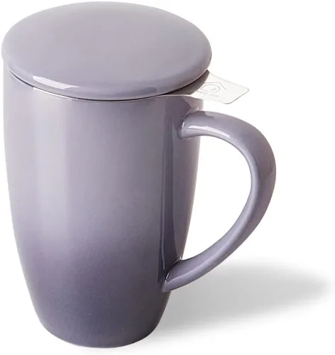 Vista 26 de Sweejar Taza de Té de Porcelana con Infusor y Tapa, Tetera con Filtro, Colador Infusor de Tazas de Té de Hojas Sueltas, 16 Fl Oz para Azul degradado
