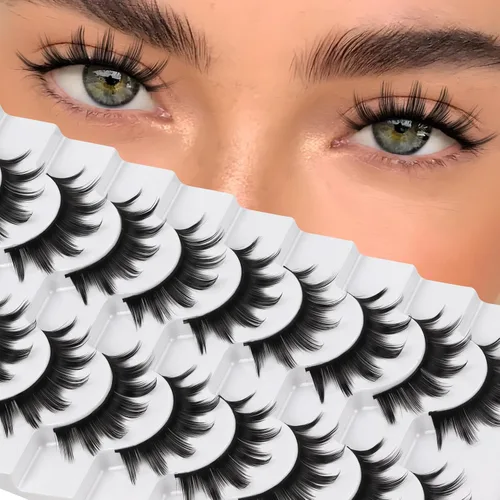 Vista 25 de Veleasha Manga Lashes Anime Pestañas postizas Tiras de pestañas puntiagudas