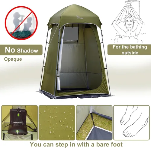 Vista 3 de Vidalido Tienda de ducha para acampar al aire libre, fácil instalación, tienda de campaña de privacidad, vestuario, tiendas de campaña portátiles