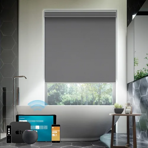 Vista 7 de SmartWings - Persianas inteligentes motorizadas para ventana de trabajo con HOMEKIT, automáticas, 100% opacas, impermeables, de vinilo, sin cordón