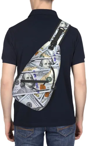 Vista 6 de Us Bill Dollars Money - Bolso de pecho unisex para viajes, senderismo, bolsa de hombro cruzada para mujeres y hombres, US Bill Dollars Money A1