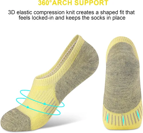 Vista 4 de Calcetines deportivos para mujer, calcetines de corte bajo para el tobillo, 5-6 pares