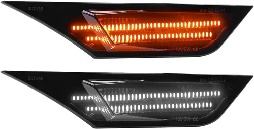 Vista 7 de 2 luces direccionales JDM con lente ahumada, color ámbar y blanco, bombilla LED frontal compatible con Honda Civic Sedan Coupe Hatchback 2016-2021