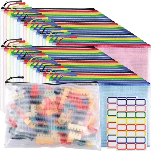 Vista 11 de YOPCDJ 20 bolsas de malla de plástico con cremallera, tamaño A3 de 17 x 12 pulgadas, bolsas de malla extra grandes, bolsas reutilizables