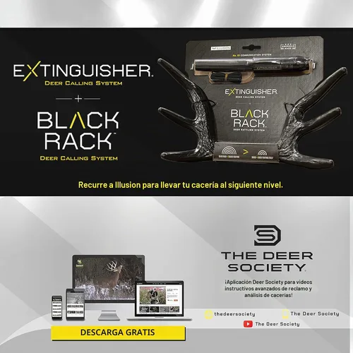 Vista 4 de Illusion Systems Extintor Llamador de Ciervos y Sistema de Vibración de Bastidor Negro - Tecnología Patentada Modislide y Bone-Core - Aprobado por