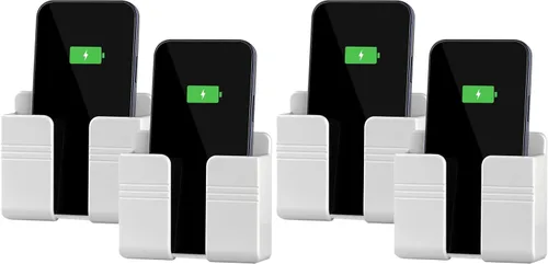 Vista 8 de CEI&BPY 2 piezas de soporte para teléfono montado en pared, soporte para teléfono con autoadhesivo. Soporte para teléfono para carga de RV. Negro