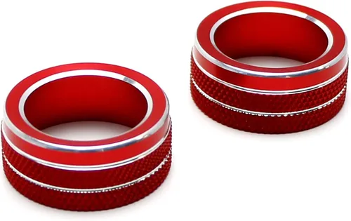 Vista 8 de iJDMTOY 2 fundas deportivas de aluminio anodizado rojo para interruptor de control climático de CA, compatibles con Toyota 2019 en adelante, Corolla