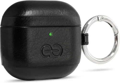 Vista 25 de Dreem Om - Funda para estuche con clip para llavero compatible con AirPods 1 y 2, funda de cuero vegano para Airpods para hombres y mujeres, Negro