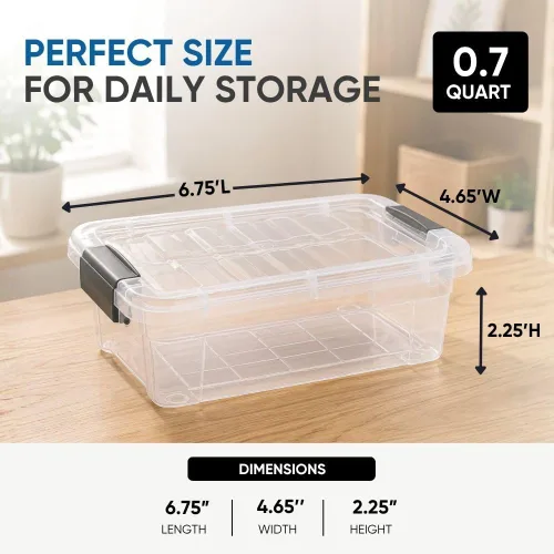 Vista 2 de Superio Mini contenedor de almacenamiento de plástico para crayón, suministros de arte y estuche de costura, organizador pequeño apilable