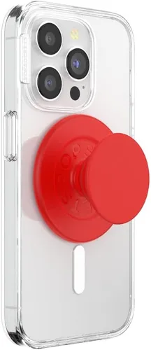 Vista 7 de PopSockets Agarre para teléfono MagSafe con soporte, soporte magnético, parte superior intercambiable, sujeción segura para fundas MagSafe de rojo
