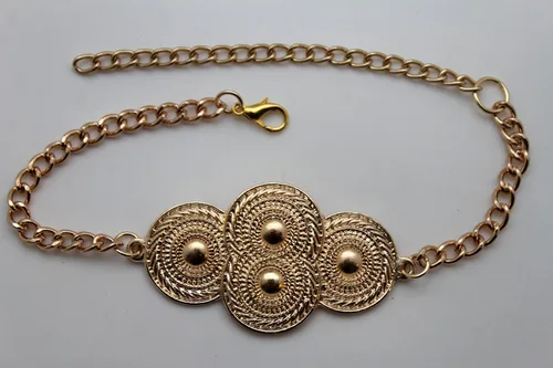 Vista 7 de TFJ - Pulsera de botas de joyería de moda para mujer, tacón de cadena de metal, abalorio étnico, oro